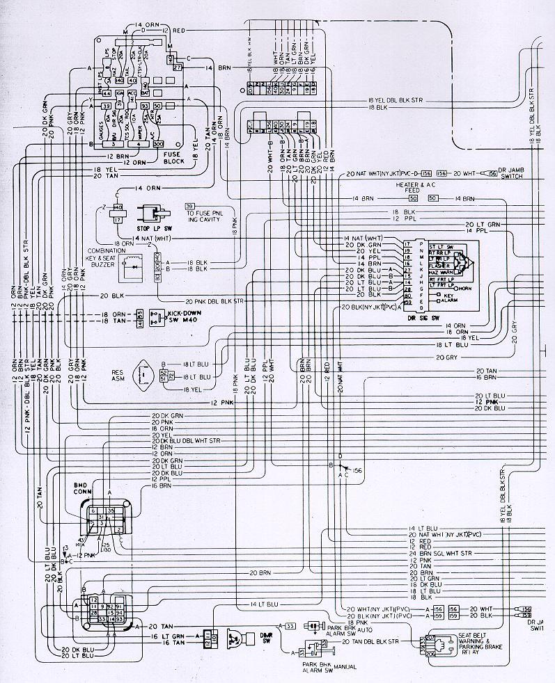 1973 Camaro Fuse Block & Interior Wiring Schematic